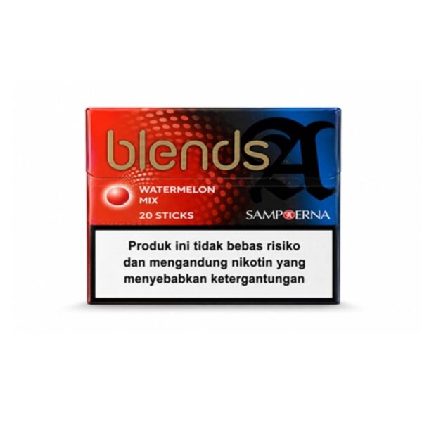 BLENDS A Watermelon Mix pack for IQOS BONDS, sold by the carton of 10 packs (200 sticks) — red and blue Sampoerna pack