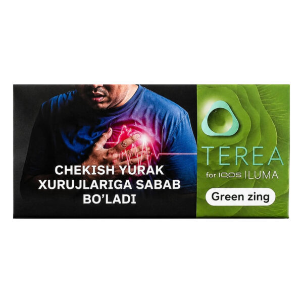 TEREA Green Zing carton, Uzbekistan edition — 10 packs of 20 sticks